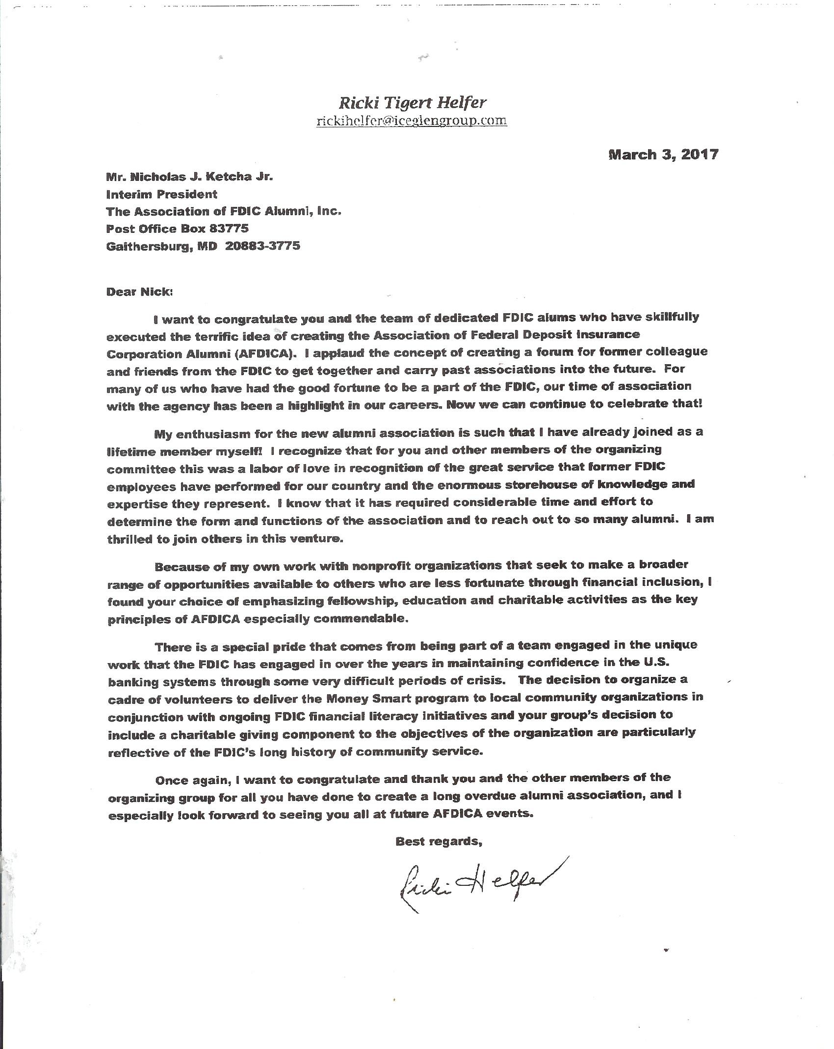 letter of support